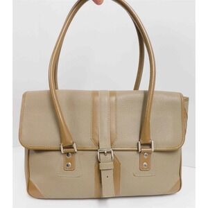 Burberry Khaki Beige Leather Buckle‎ Tote Bag Italy